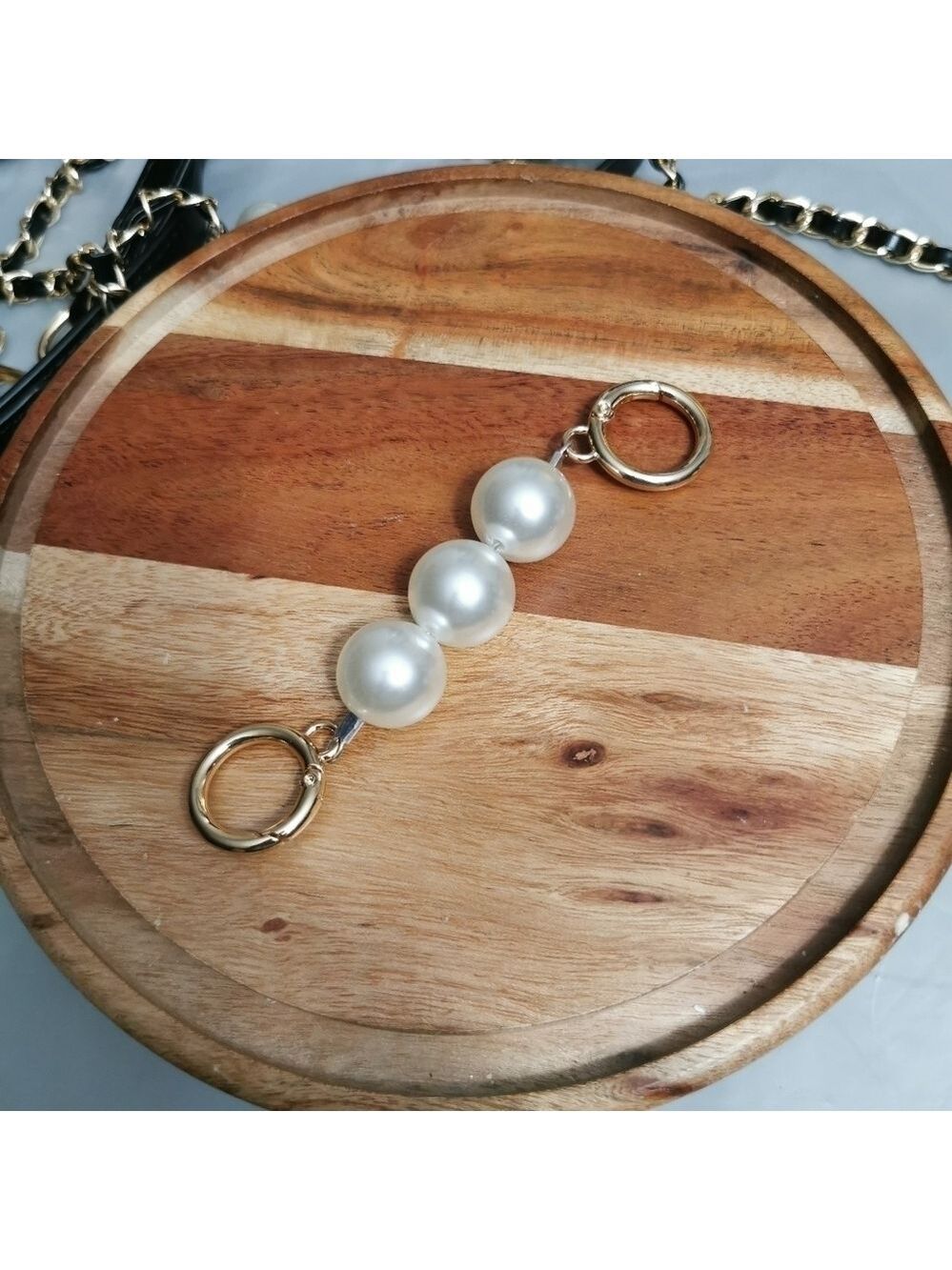 LARGE size pearl bag strap extension charm
